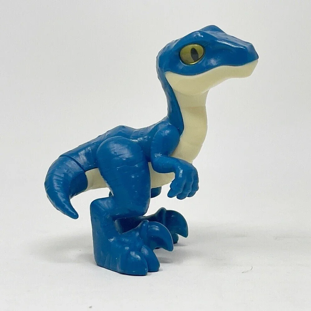Jurassic Park BLUE Velociraptor Dinosaur Uni & Amblin Mini Figure Rare 3.5”